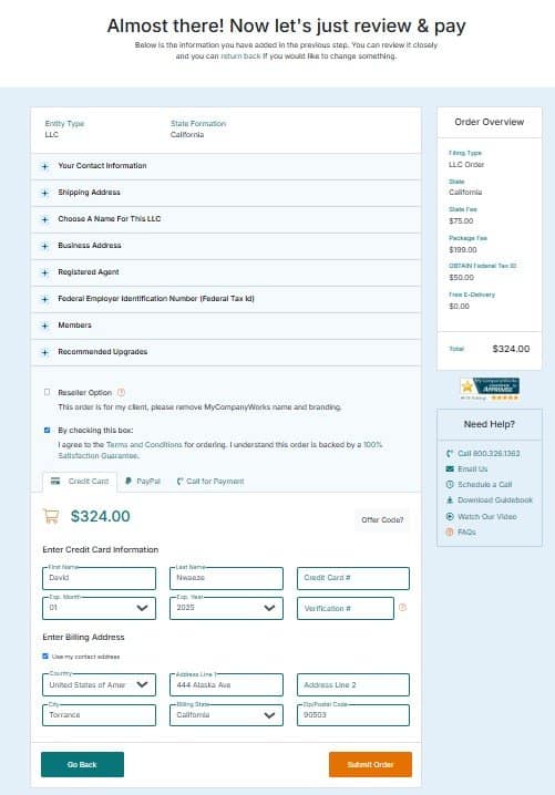 MyCompanyworks -liiketoiminnan rekisteröinti Yhdysvalloissa