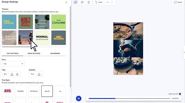 Software de criação de vídeo Animoto