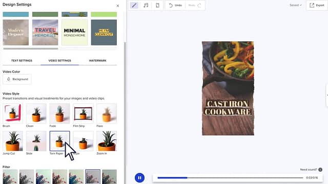 Software de criação de vídeo Animoto