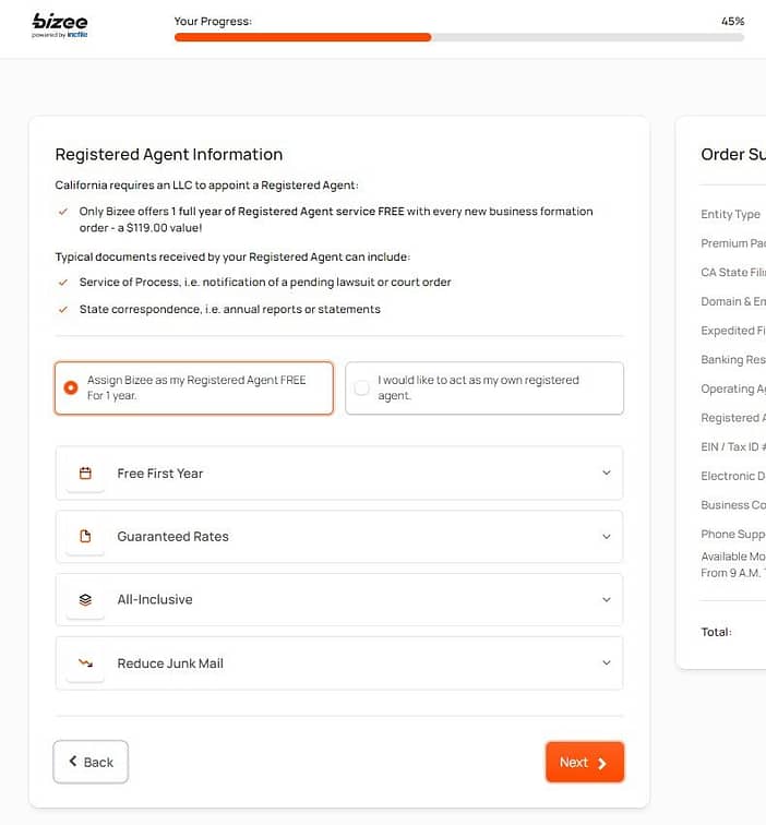 Pendaftaran Bisnis Bizee di AS