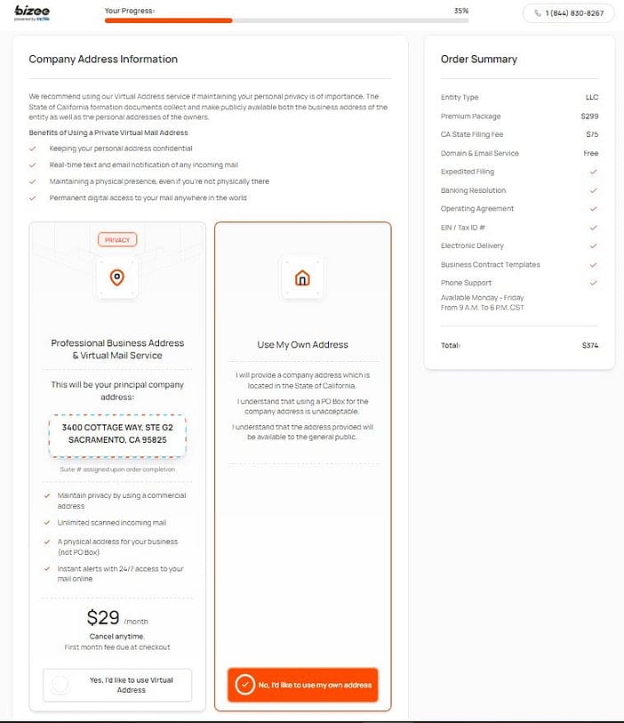 Pendaftaran Bisnis Bizee di AS
